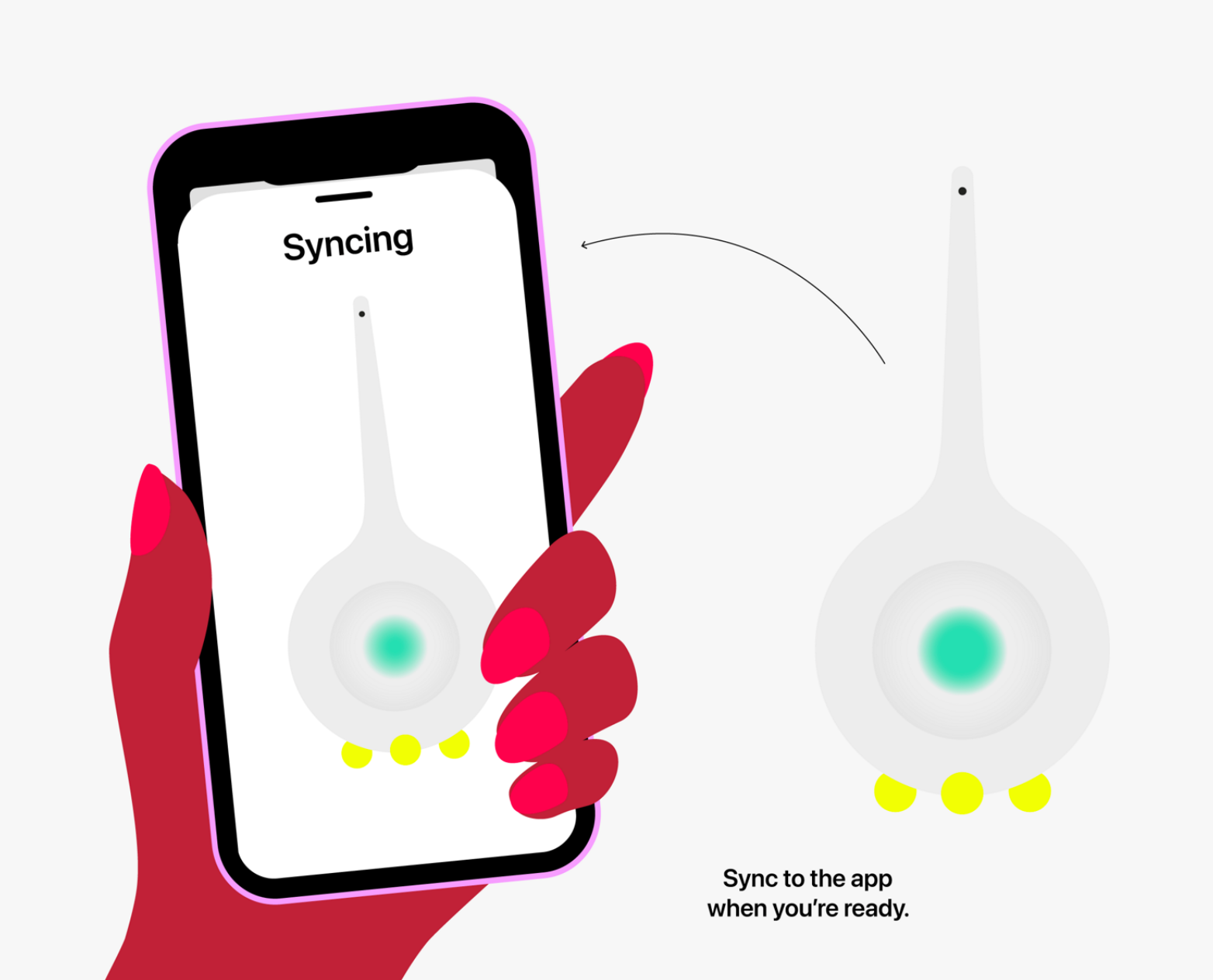 Synchroniseer Teena menstruatie tracker naar de app na de meting